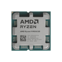 Процессор, AMD, AM5 Ryzen 9 9950X3D, oem, 16M L2 + 128M L3, 4.3 GHz, 16/32 Core, 170 Вт, Radeon™ Graphics