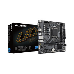 Материнская плата, Gigabyte, B760M E (4719331856052), LGA1700, iB760, 2xDDR5 4000/4800/7200(OC), 4xSATA3, 2xM.2 (PCI-E 4.0x4/x2), Raid, 1xD-Sub, 1хDP, 1xHDMI, 1xPCI-Ex16, 1xPCI-Ex1, mATX