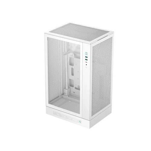 Компьютерный корпус, Deepcool, CH270 DIGITAL WH R-CH270-WHNDM0-G-1, Micro ATX/Mini-ITX, Type C*1/USB 3.0*2, HD-Audio+Mic, Высота процессорного кулера до 174мм, Длина VGA до 388/413мм, 1*3.5"/1*2.5", Сталь 0,6, 296x225x486мм, Без Б/П, Белый