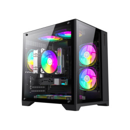 Компьютерный корпус, Gamemax, Infinity Mini BK, 9101-0000R0209, 9101-0000R0191, M-ATX, USB 3.0*1/ USB 2.0*2, HD Audio, Кулер ARGB 7*120mm, Высота процессорного кулера 155мм, Длина VGA 330мм, Количество отсеков 1*3,5