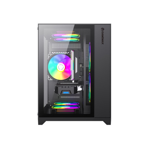 Компьютерный корпус, Gamemax, Infinity Mini BK, 9101-0000R0209, 9101-0000R0191, M-ATX, USB 3.0*1/ USB 2.0*2, HD Audio, Кулер ARGB 7*120mm, Высота процессорного кулера 155мм, Длина VGA 330мм, Количество отсеков 1*3,5" / 2*2,5", Сталь/Закаленное стекло, 358