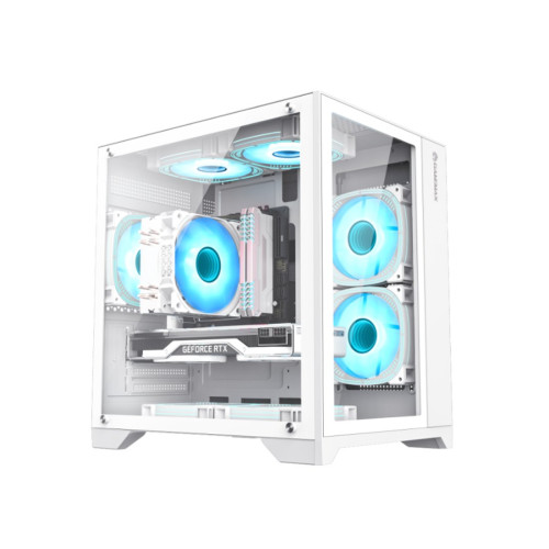 Компьютерный корпус, Gamemax, Infinity Mini WH, 9101-0000R0211, 9101-0000R00190, M-ATX, USB 3.0*1/ USB 2.0*2, HD Audio, Кулер ARGB 7*120mm, Высота процессорного кулера 155мм, Длина VGA 330мм, Количество отсеков 1*3,5" / 2*2,5", Сталь/Закаленное стекло, 35
