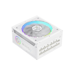 Блок питания, Gamemax, RGB PRO 1300P WH, 2110-1300B0026, 1300W, Platinum, ATX3.1, APFC, 20+4 pin, 2*4+4pin, 10*Sata, 3*Molex, 4*PCI-E 6+2 pin, 1*PCI-E 12+4pin, Modular, Вентилятор 14см, 165*150*86 см, Белый