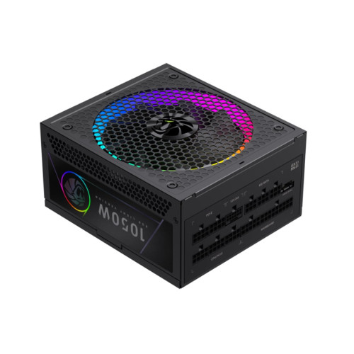 Блок питания, Gamemax, RGB PRO 1050G, 2109-1050B0049, 1050W, Gold, ATX3.1, APFC, 20+4 pin, 2*4+4pin, 10*Sata, 3*Molex, 4*PCI-E 6+2 pin, 1*PCI-E 12+4pin, Modular, Вентилятор 14см, 165*150*86 см, Черный