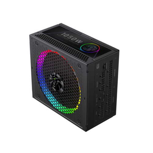 Блок питания, Gamemax, RGB PRO 1050G, 2109-1050B0049, 1050W, Gold, ATX3.1, APFC, 20+4 pin, 2*4+4pin, 10*Sata, 3*Molex, 4*PCI-E 6+2 pin, 1*PCI-E 12+4pin, Modular, Вентилятор 14см, 165*150*86 см, Черный