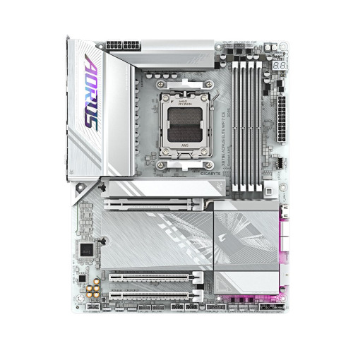Материнская плата, Gigabyte, X870E AORUS ELITE WIFI7 ICE (4719331871529), AM5, X870E, 4xDDR5 4400/4800/5200/8200(OC), 4xSATA3, 4xM.2 (PCIe 4.0 x4/x2), Raid, 1xHDMI, 2xUSB4 Type-C®, 3xPCI-Ex16, Wi-Fi, ATX