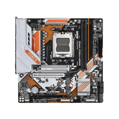 Материнская плата, Gigabyte, B850M FORCE WIFI6E (4719331874308), AM5, B850, 2xDDR5 4400/4800/5200/9600(OC), 4xSATA3, 3xM.2 (PCIe 4.0 x4/x2), RAID, 1xHDMI, 1хDP, 2xPCI-Ex16, WiFi, mATX