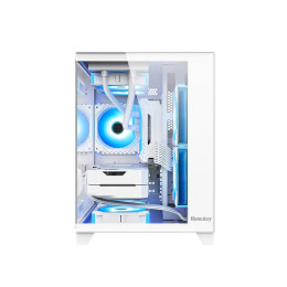 Компьютерный корпус, Huntkey, S900 White, Micro ATX/Mini-ITX, USB 1*3.0/2*2.0, HD-Audio+Mic, Кулер 5*12см ARGB, Высота процессорного кулера до 155 мм, Длина VGA до 320мм, 2*3.5