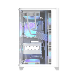 Компьютерный корпус, Formula V, Crystal U2 Floe White, ATX/micro ATX/mini-ITX, USB Type C/3.0/2.0, HD-Audio, Кулер 4*120мм Floe ARPW, Высота процессорного кулера до 160мм, Длина VGA до 410мм, 2*3.5