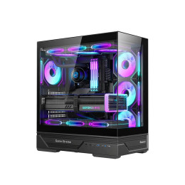 Компьютерный корпус, Huntkey, GX760A Fortune, ATX/Micro ATX, USB 1*3.0/2*2.0, HD-Audio, Кулер 4*12см ARGB, Высота процессорного кулера до 160 мм, Длина VGA до 400мм, 1*3.5