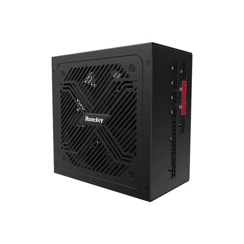Блок питания, Huntkey, GX750M, 750W, ATX 3.1, Gold, APFC, 20+4 pin, 2*4+4pin, 4*Sata, 3*Molex, 2*PCI-E 6+2 pin, 1*12V-2X6, Модульный, Вентилятор 12см, Кабель питания, Чёрный