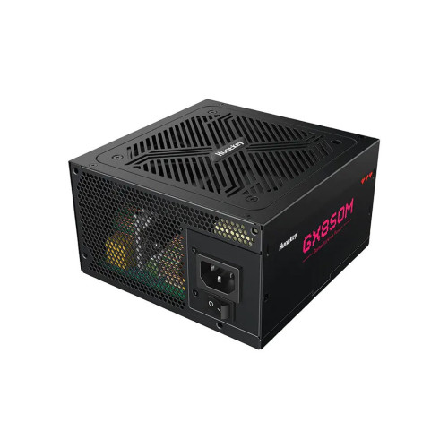 Блок питания, Huntkey, GX850M, 850W, ATX 3.1, Gold, APFC, 20+4 pin, 2*4+4pin, 4*Sata, 3*Molex, 2*PCI-E 6+2 pin, 1*12V-2X6, Модульный, Вентилятор 12см, Кабель питания, Чёрный
