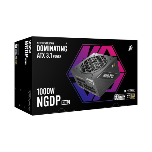 Блок питания, 1STPLAYER, HA-750BA4 WHITE, 750W, ATX 3.1, APFC, GOLD, 20+4pin, 2*4+4pin, 8*Sata, 4*Molex, 2*PCI-E 6+2pin, 1*(16pin)12VHPWR, Modular, Вентилятор 12см, 140х150х86мм, Белый