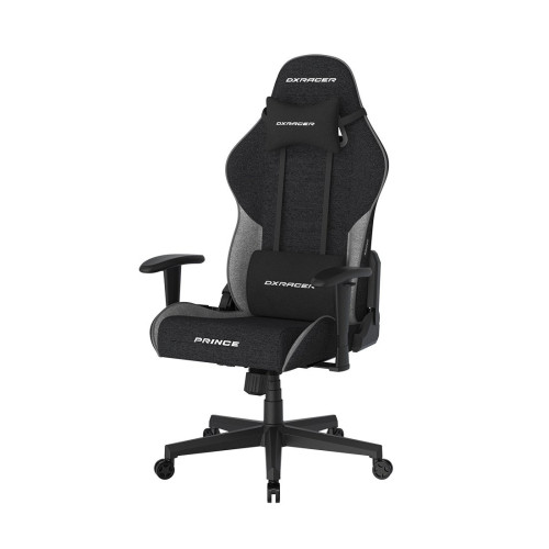 Игровое компьютерное кресло, DX Racer, GC/LPF24FBC/NG, Prince series, Грузоподъемность 90 кг, Ткань FBC, Вид наполнителя: губчатая пена высокой плотности (54 кг/м), Металлическая основа кресла, Механизм качания: топ-ган, Прорезиненные колеса в комплектаци