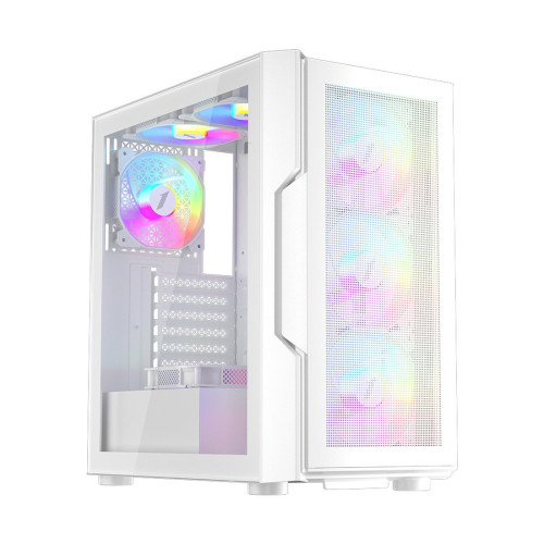 Компьютерный корпус, 1STPLAYER, T7 P WH, T7-P-WH-4F7-W, ATX / M-ATX / ITX, 1*3.5"/3*2.5", Кулер 4*12см, Высота кулера до 185 мм, Длина VGA до 340 мм, 235410440 мм, Без Б/П, Белый