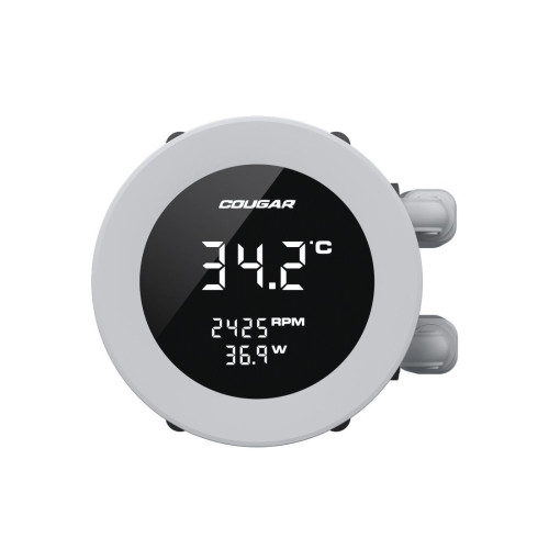 Кулер с водяным охлаждением, Cougar, Poseidon Vistek ARGB 360 WH, Intel 1851/1700/1200/115х и AMD AM5/AM4, 3*120мм Unity ARGB, 700-2500 RPM±10%, 78,2CFM, 38 dB(A), Белый