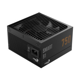 Блок питания, Aerocool, SMART B1, 750W, ATX 3.1, Bronze, APFC, 20+4pin, 2*4+4pin, 8*Sata, 2*Molex, 3*PCI-E 6+2pin, 12V-2X6, Вентилятор 13,5 см, Кабель питания, Чёрный