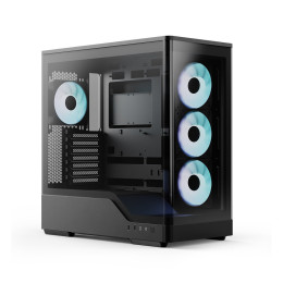 Компьютерный корпус, Aerocool, P500A-BK-v1, ATX/Micro ATX, USB 1*Type C/2*3.0, HD-Audio+Mic, Кулер 4*12 см APNX ARGB, Высота процессорного кулера до 180 мм, Длина VGA до 420мм, 1*3.5