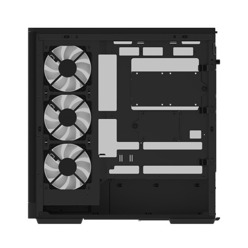 Компьютерный корпус, Aerocool, P500A-BK-v1, ATX/Micro ATX, USB 1*Type C/2*3.0, HD-Audio+Mic, Кулер 4*12 см APNX ARGB, Высота процессорного кулера до 180 мм, Длина VGA до 420мм, 1*3.5"/3*2.5", Толщина 0,6-0,8мм, 460x235x480мм, Без Б/П, Чёрный