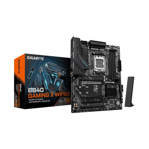 Материнская плата, Gigabyte, B840 GAMING X WIFI6E (4719331876937), AM5, B840, 4xDDR5 4400/4800/5200/8200(OC), 4xSATA3, Raid, 3xM.2 (2*PCI-E 4.0x4/x2, 1*PCI-E 3.0x4/x2), 1хDP, 1xHDMI, 4xPCI-Ex16, WiFi, ATX