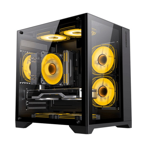 Компьютерный корпус, Gamemax, 9101-0000R0222, Infinity Mini 3 ARGB Fans, M-ATX, USB 3.0*1/ USB 2.0*2, HD Audio, Кулер ARGB 3*120mm, Высота процессорного кулера 155мм, Длина VGA 330мм, Количество отсеков 1*3,5" / 2*2,5", Сталь/Закаленное стекло, 358х275х37