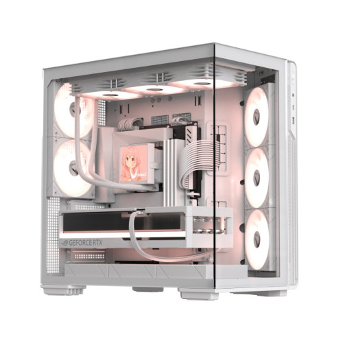 Компьютерный корпус, Formula V, Crystal Z7 PA White, EATX/ATX/micro ATX, USB Type C/3.0*1, HD-Audio, Кулер 5*120 мм ARGB, Высота процессорного кулера до 175мм, Длина VGA до 435мм, 3*3.5"/1*2.5", Толщина 0,7мм, 453.6x290x457.7мм, Без Б/П, Белый
