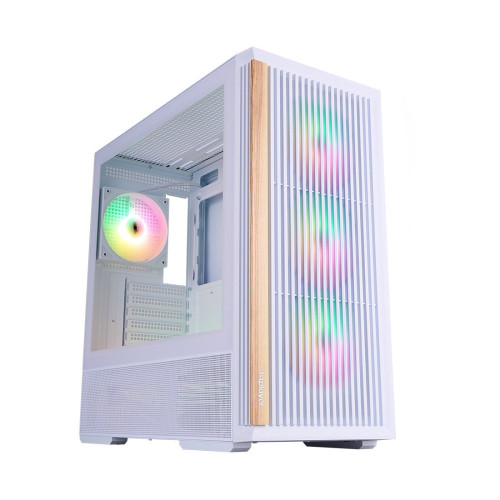 Компьютерный корпус, 1STPLAYER, WD7 White, WD7-WH-4FA7-W-2FA7R-W, ATX/Micro-ATX, 2*3.5"/2*2.5", Высота кулера до 165 мм, Длина VGA до 315 мм, 365210452 мм, Без Б/П, Черный