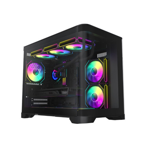 Компьютерный корпус, Gamemax, HYPE-M BK, 9101-0000R0185, MATX/ITX, 2*3.5"/3*2.5", Высота кулера до 157 мм, Длина VGA до 400 мм, 453x280x377 мм, Без Б/П, Черный