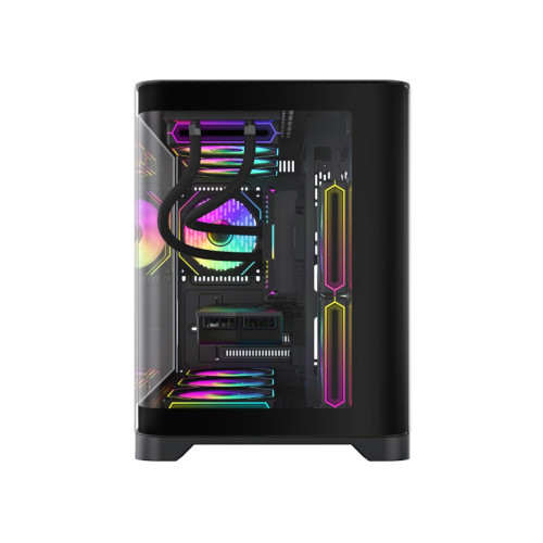 Компьютерный корпус, Gamemax, HYPE-M BK, 9101-0000R0185, MATX/ITX, 2*3.5"/3*2.5", Высота кулера до 157 мм, Длина VGA до 400 мм, 453x280x377 мм, Без Б/П, Черный