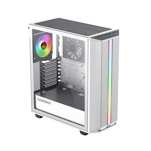 Компьютерный корпус, Gamemax, Precision 2 White, 1128-8008R0013, ATX/MATX/ITX, 2*3.5"/2*2.5", Высота кулера до 170 мм, Длина VGA до 360 мм, 443x210x493 мм, Без Б/П, Белый