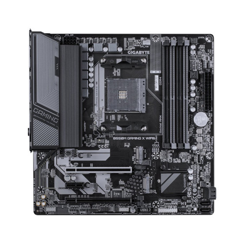 Материнская плата, Gigabyte, B550M GAMING X WIFI6 (4719331870096), AM4, B550, 4xDDR4 3200, 4xSATA3, 2xM.2 (1*PCIe 4.0x4/x2 & SATA. 1*PCIe 3.0x2 & SATA), RAID, 1xHDMI, 1хDP, 2xPCI-Ex16, 1xPCI-Ex1, WiFi, mATX