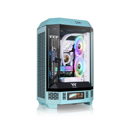 Компьютерный корпус, Thermaltake, The Tower 300 Turquoise, CA-1Y4-00SBWN-00, Micro-Tower, Mini-ITX/M-ATX, USB 3.2*1, USB 3.0*2, HD Audio/mic, 2*140мм CT140 fan, Максимальная длина видеокарты 400мм, Максимальная высота процессорного кулера 210мм, 3*3,5