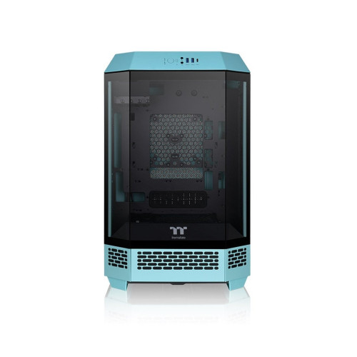 Компьютерный корпус, Thermaltake, The Tower 300 Turquoise, CA-1Y4-00SBWN-00, Micro-Tower, Mini-ITX/M-ATX, USB 3.2*1, USB 3.0*2, HD Audio/mic, 2*140мм CT140 fan, Максимальная длина видеокарты 400мм, Максимальная высота процессорного кулера 210мм, 3*3,5"/3*
