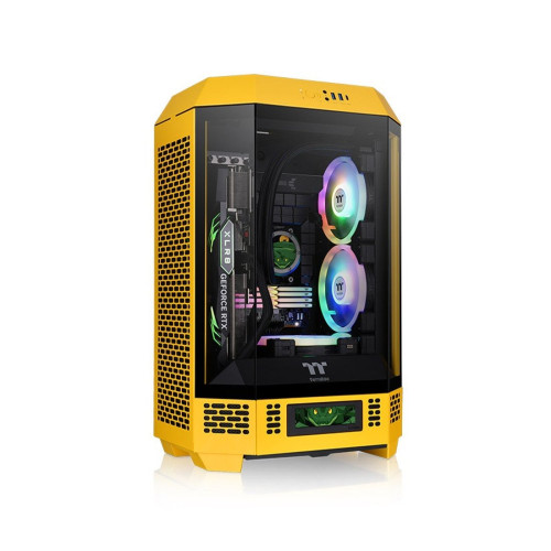 Компьютерный корпус, Thermaltake, The Tower 300 Bumblebee, CA-1Y4-00S4WN-00, Micro-Tower, Mini-ITX/M-ATX, USB 3.2*1, USB 3.0*2, HD Audio/mic, 3*140мм CT140 fan, Максимальная длина видеокарты 400мм, Максимальная высота процессорного кулера 210мм, 3*3,5"/3*