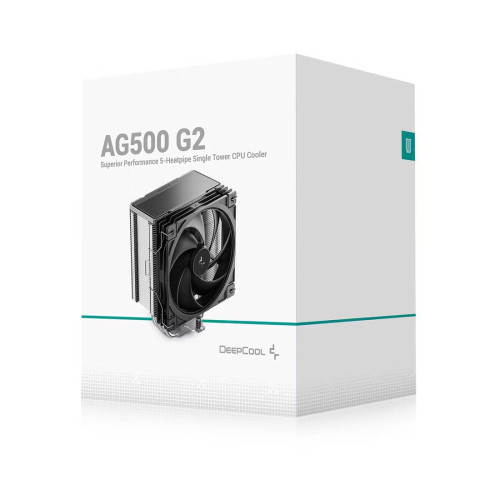 Кулер для процессора, Deepcool, AG500 G2 R-AG500-BKNPMG2-C, Intel1851/1700 и AMD AM5/AM4, 250W, 120мм, 500-2200±10%/об/м, 70.09 CFM, 29.22 dB(A), 4pin, 125х95х156мм, Чёрный