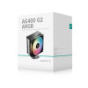 Кулер для процессора, Deepcool, AG400 G2 ARGB R-AG400-BKAMMG2-G, Intel1851/1700 и AMD AM5/AM4, 230W, 120мм, 500-2500±10%/об/м, 68.85 CFM, 30,93 dB(A), 4pin, 125х92х152мм, Чёрный