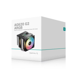 Кулер для процессора, Deepcool, AG620 G2 ARGB R-AG620-BKNPMG2-G, Intel 1851/1700 и AMD AM5/AM4, 270W, 2*120мм, 500-2200±10%/об/м, 62.16 CFM / 68.85 CFM, 28.10 dB(A) / 30.93 dB(A), 4pin PWM, 129х136х159мм, Черный