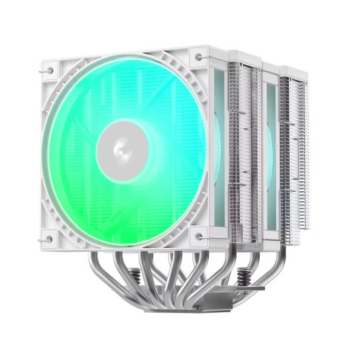 Кулер для процессора, Deepcool, AG620 G2 WH ARGB R-AG620-WHAMMG2-G, Intel 1851/1700 и AMD AM5/AM4, 270W, 2*120мм, 500-2200±10%/об/м, 62.16 CFM / 68.85 CFM, 28.10 dB(A) / 30.93 dB(A), 4pin PWM, 129х136х159мм, Белый