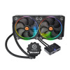 Кулер с водяным охлаждением, Thermaltake Water 3.0 Riing RGB 280 , CL-W138-PL14SW-A, Intel LGA 2066/2011-3/2011/1366/1156/1155/1151/1150 и AMD TR4/AM4/FM2/FM1/AM3+/AM3/AM2+/AM2, TDP 300W, 2*140мм вентилятора, Подсветка RGB, Габариты 313х139х27 мм, Чёрный