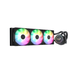 Кулер с водяным охлаждением, Aerocool, Abyss L360R, Intel 1851/1700/1200/115х и AMD AM5/AM4/, TDP 320W, 3*120мм ARGB, 600-3000RPM±10%, 81,5CFM, 38 dB(A), Чёрный