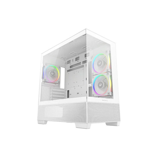 Компьютерный корпус, Deepcool, CG380 3F WH R-CG380-WHAGM3-G, Micro ATX/Mini-ITX, USB Type-C/3.0*2, Audio+Mic, 3*120mm ARGB, Высота процессорного кулера до 176мм, Длина VGA до 410мм, 2*3.5"/2+1*2.5", Слот 5, Сталь 0,6, 437x235x451мм, Без Б/П, Белый