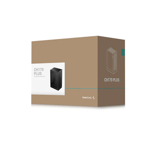 Компьютерный корпус, Deepcool, CH170 PLUS R-CH170-BKNGM0-G, Mini-ITX, Type-C*1/3.0*2, HD-Audio, Высота процессорного кулера до 164мм, Длина VGA до 342мм, 1*3.5"/1+1*2.5", Сталь 0,6, 290x195x424,5мм, Без Б/П, Черный