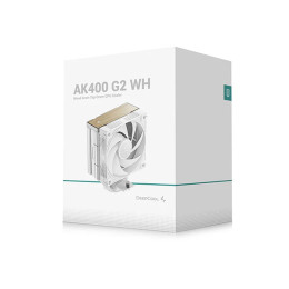 Кулер для процессора, Deepcool, AK400 G2 WH R-AK400G2-WHNNMN-GJD, Intel1851/1700/1200/115х и AMD AM5/AM4, 240W, 120мм, 2200±10%/об/м, 63.4 CFM, 31.45 dB(A), 4pin, 129х92х156мм, Белый