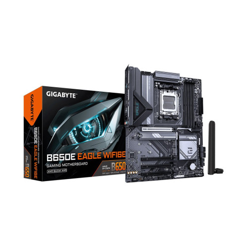 Материнская плата, Gigabyte, B650E EAGLE WIFI6E (4719331877798), AM5, B650, 4xDDR5 4800/5200/8200(OC), 4xSATA3, 3xM.2 (PCIe 4.0 x4/x2), RAID, 1xHDMI, 1хDP, 4xPCI-Ex16, WiFi, ATX