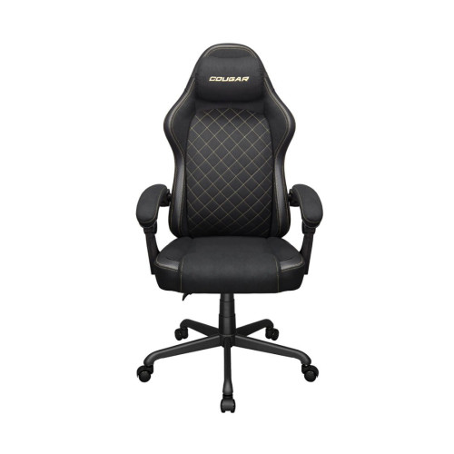 Игровое компьютерное кресло, Cougar, Fusion EX Gold F, CGR-FXF-GLB, Тканное покрытие, (Ш)63*(Г)45*(В)119(126) см, Чёрно-золотой