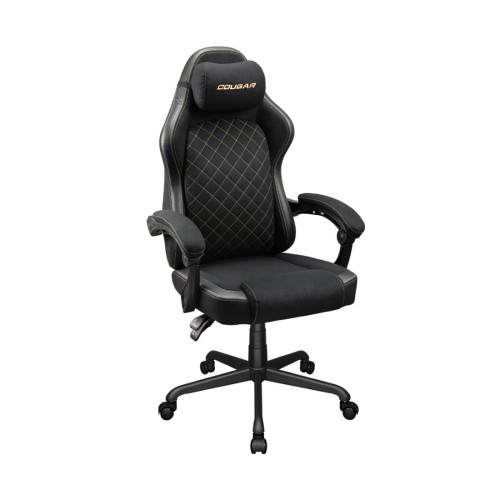 Игровое компьютерное кресло, Cougar, Fusion EX Gold F, CGR-FXF-GLB, Тканное покрытие, (Ш)63*(Г)45*(В)119(126) см, Чёрно-золотой