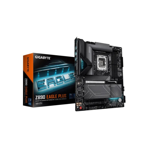 Материнская плата, Gigabyte, Z890 EAGLE PLUS (4719331880750), LGA1851, iZ890, 4xDDR5 9466+(OC), 4xSATA3, 4xM.2 (1*PCI-E 5.0x4/x2, 2*PCI-E 4.0x4/x2, 1*PCI-E 4.0x4/x2 или SATA3), Raid, 1*DP, 1*USB4® (исполнение USB Type-C®), 3xPCI-Ex16, ATX