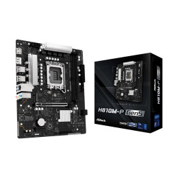 Материнская плата, ASRock, H810M-P Gen5 (4711581494206), LGA1851, H810, 2xDDR5 6400, 4xSATA3, 1xM.2 (1*PCI-E 4.0x4), 1xHDMI, 1xDP, 1xPCI-Ex16, 1xPCI-Ex1, mATX