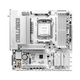 Материнская плата, ASRock, B850M Challenger WiFi White (4711581494145), AM5, B850, 4xDDR5 8000+(OC), 4xSATA3, 2xM.2 (1*PCIe Gen5x4, 1*PCIe Gen4x4), RAID, 1xHDMI, 2xPCI-Ex16, 1xPCI-Ex1,WiFi, mATX