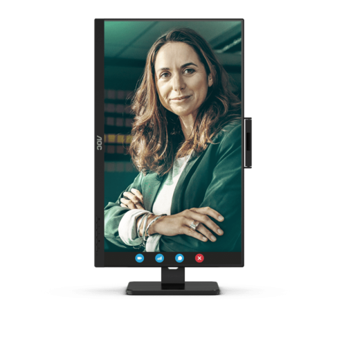 Монитор серии Pro-Line со встроенной WEB- Камерой 23,8" AOC 24P3QW IPS 1920x1080 75Hz 4ms 300cd/m 1000:1 2xHDMI 1xDP 1xUSB-B, 4xUSB 3.2, Встроенные колонки 2x5W. Регулировка по высоте до 150мм. Режим Портрета - ПОВОРОТ. 2MP Win Hello Webcam.